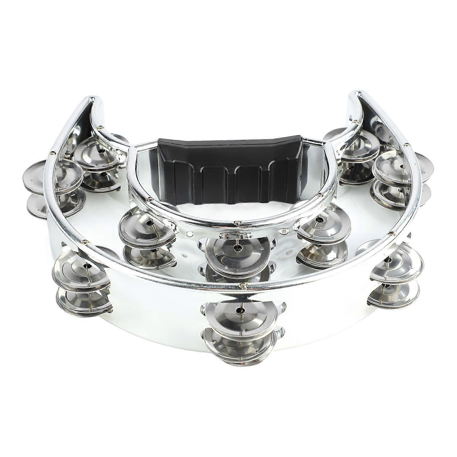 Tambourine Double Row 22cm Percussion Jingles Hand Instrument for Party Performance 