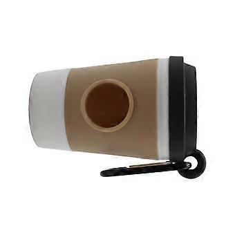 Organisateur de sac à déchets pour animaux de compagnie prêt à l’extérieur Distributeur de sacs à déchets en forme de tasse à café avec construction de durabilité d’accès rapide Blanc