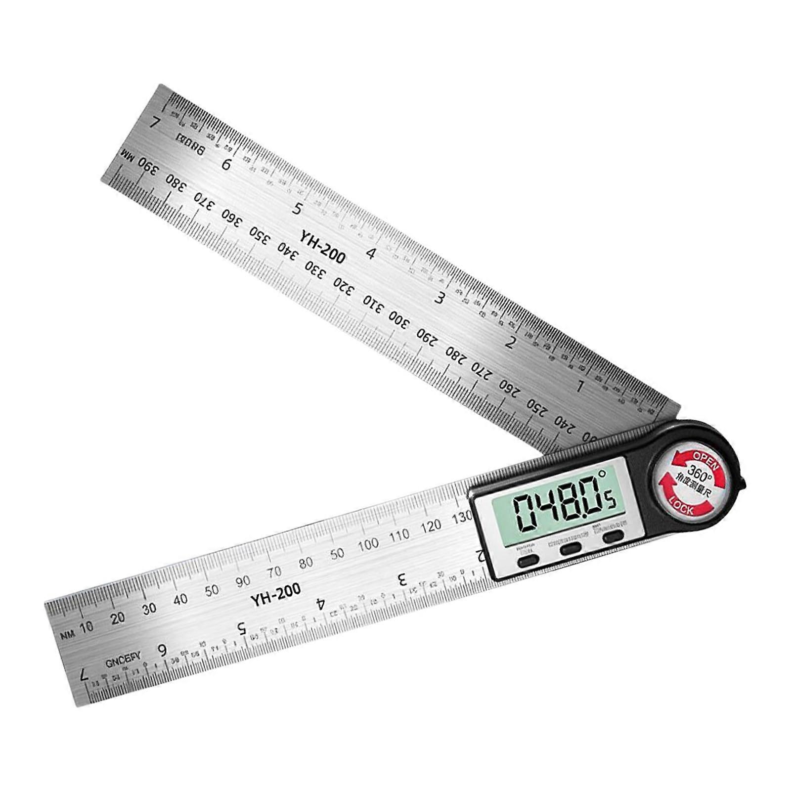 Efficient Digital Angles Finders 200mm Digital Angles Rulers 0 360 Degree Measurement Double Scale For Workshop Use Multicolor