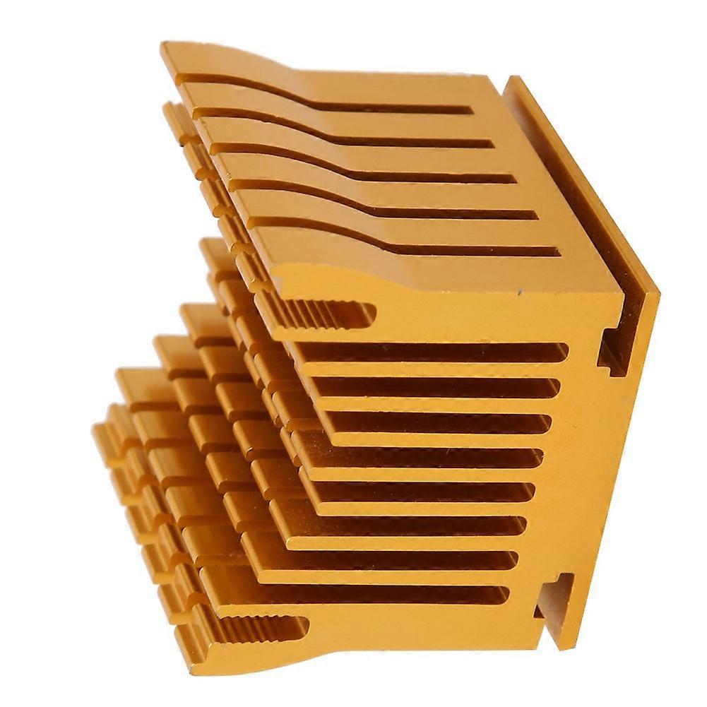 Heat Sink Gold Aluminum High Power Electronic Components Fit for Raspberry Pi 1/2/3 Generation 43x40x36mm