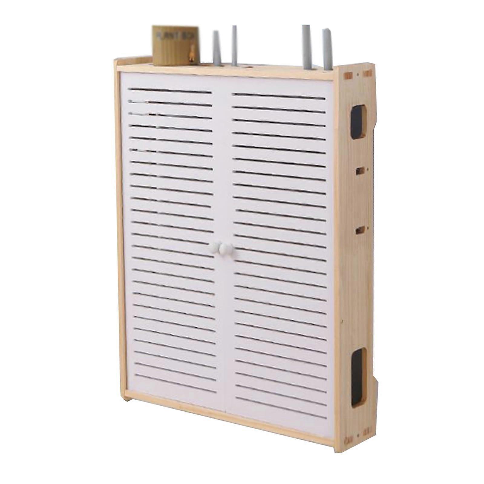 WallMounted WiFi Router Storage Box, Floating Shelf With Cord Management, Model 9, 45x11x52 cm