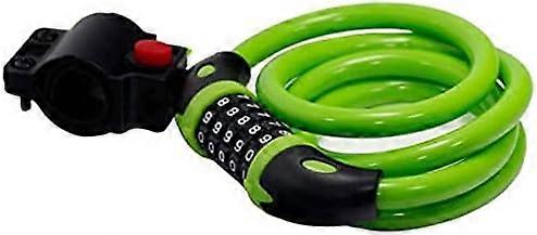 Bicycle Lock, Coded Bicycle Combination Lock Bicycle Cable Lock Strong Security Coded Steel Wire Bicycle Security Lock (Color: Green)