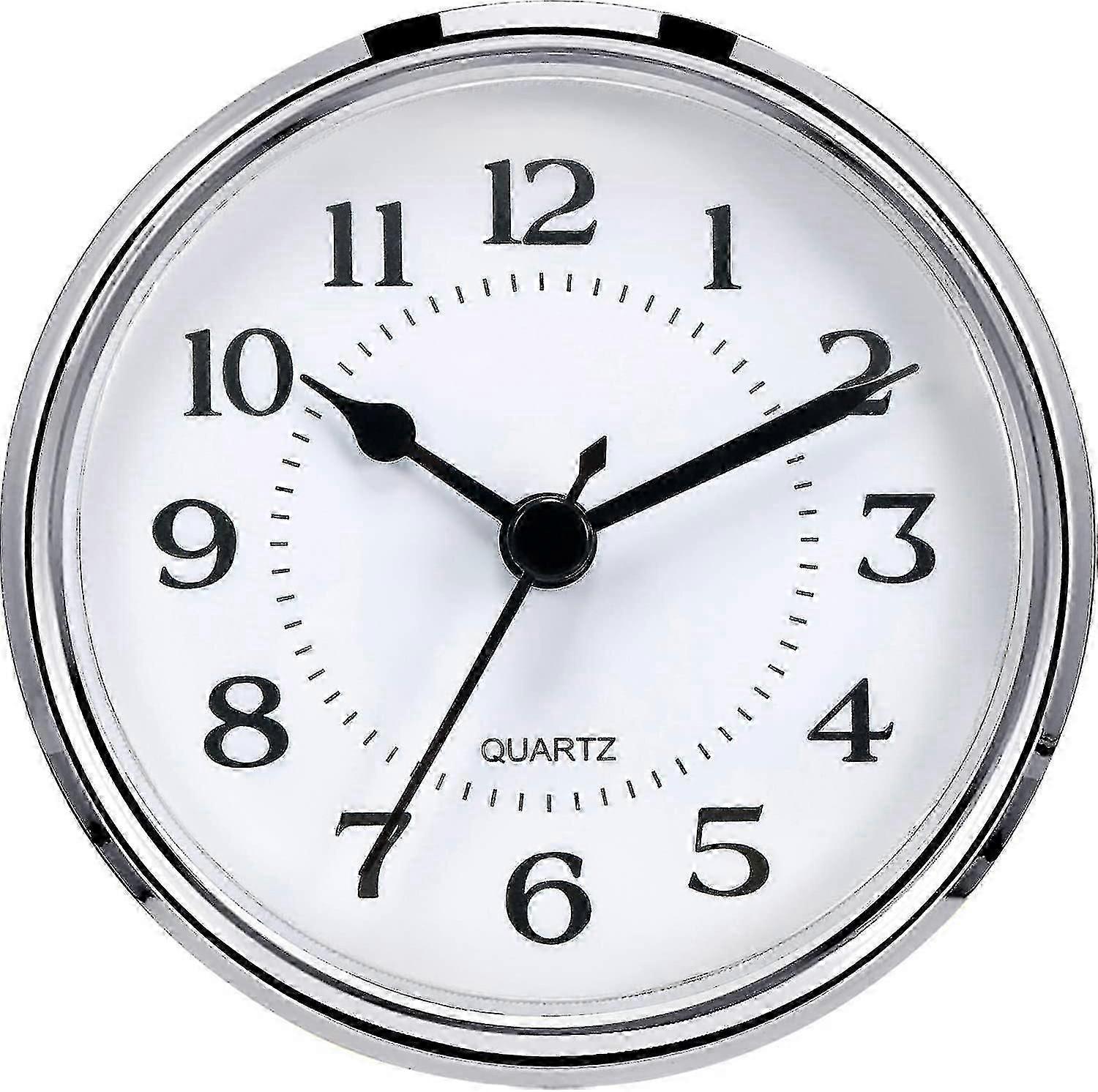 3.5 Inch (90mm) Quartz Insert Wall Clock with Arabic Numerals and Silver Rim