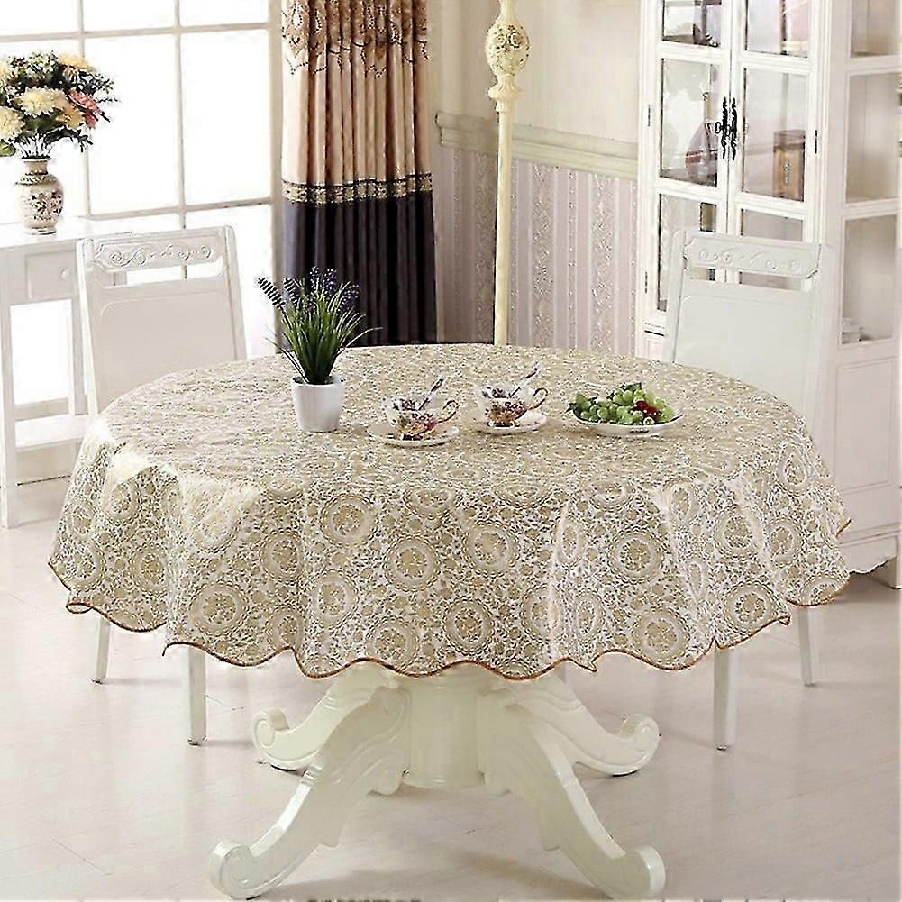 Wipeable vinyl tablecloth round 60 inch waterproof