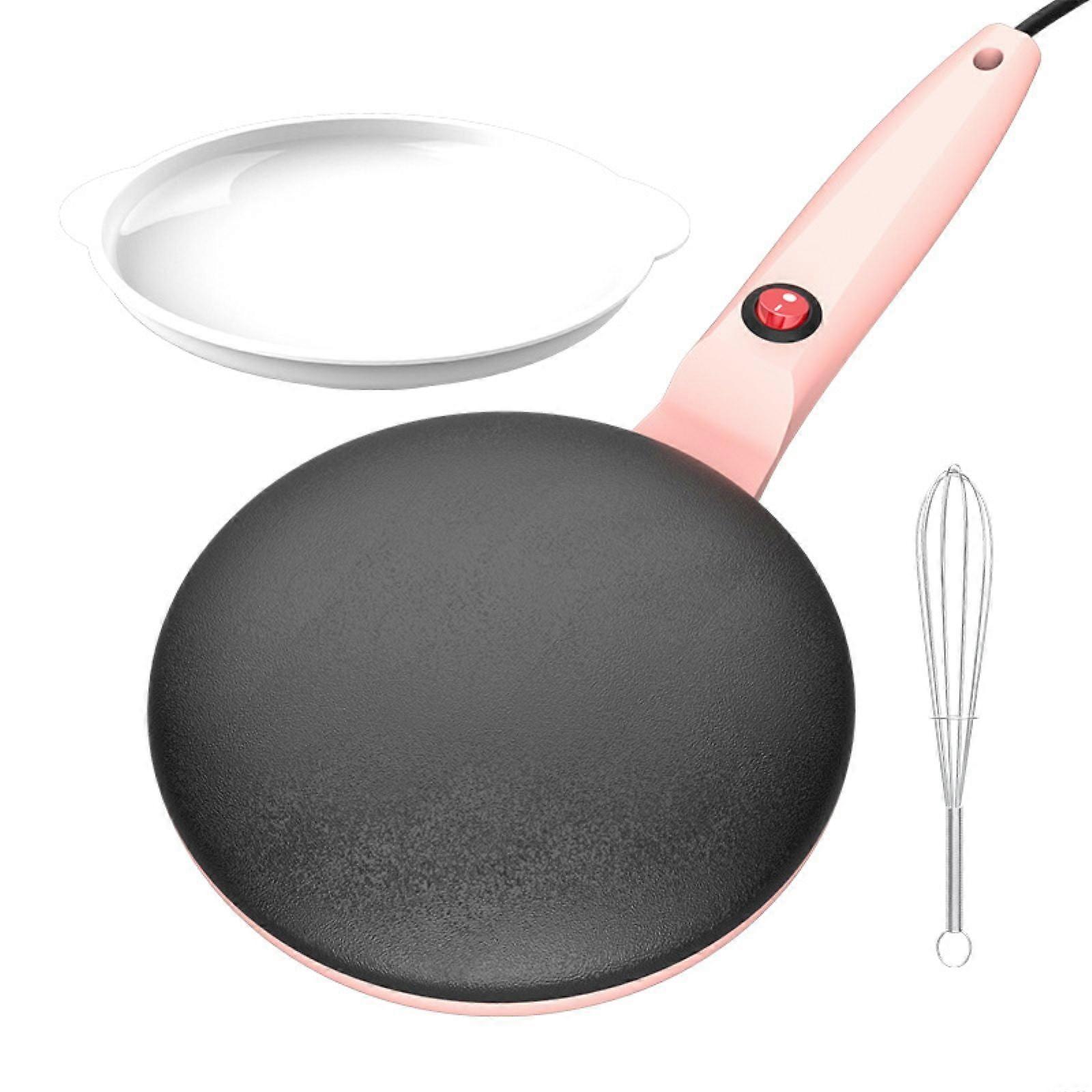 Yakbaofuo Instant Crepe Maker 8" Griddle Crepe Maker Non Stick Pan Auto Thermostat Handheld Long Handle Portable Breakfast Maker For Pancake Chapati