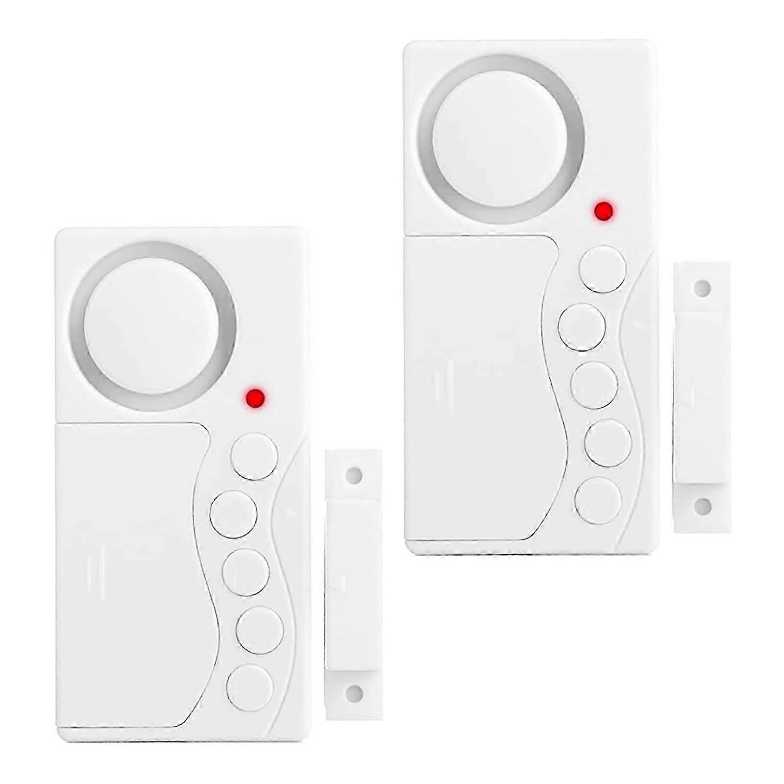 2 Pack Freezer Door Alarm, Window Security Alarm, 3/15/30/60 Seconds Wireless Fridge Alarm, 4 in 1 Door Sensor Doorbell Door Open Alarm Loud108dB