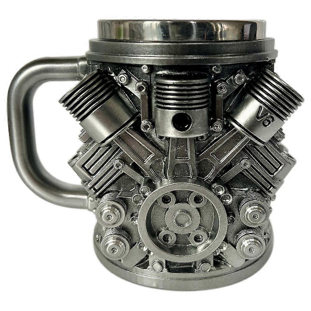 Personalized Engines Stainless Steel Mug,Creative 3D Car Engine V6
