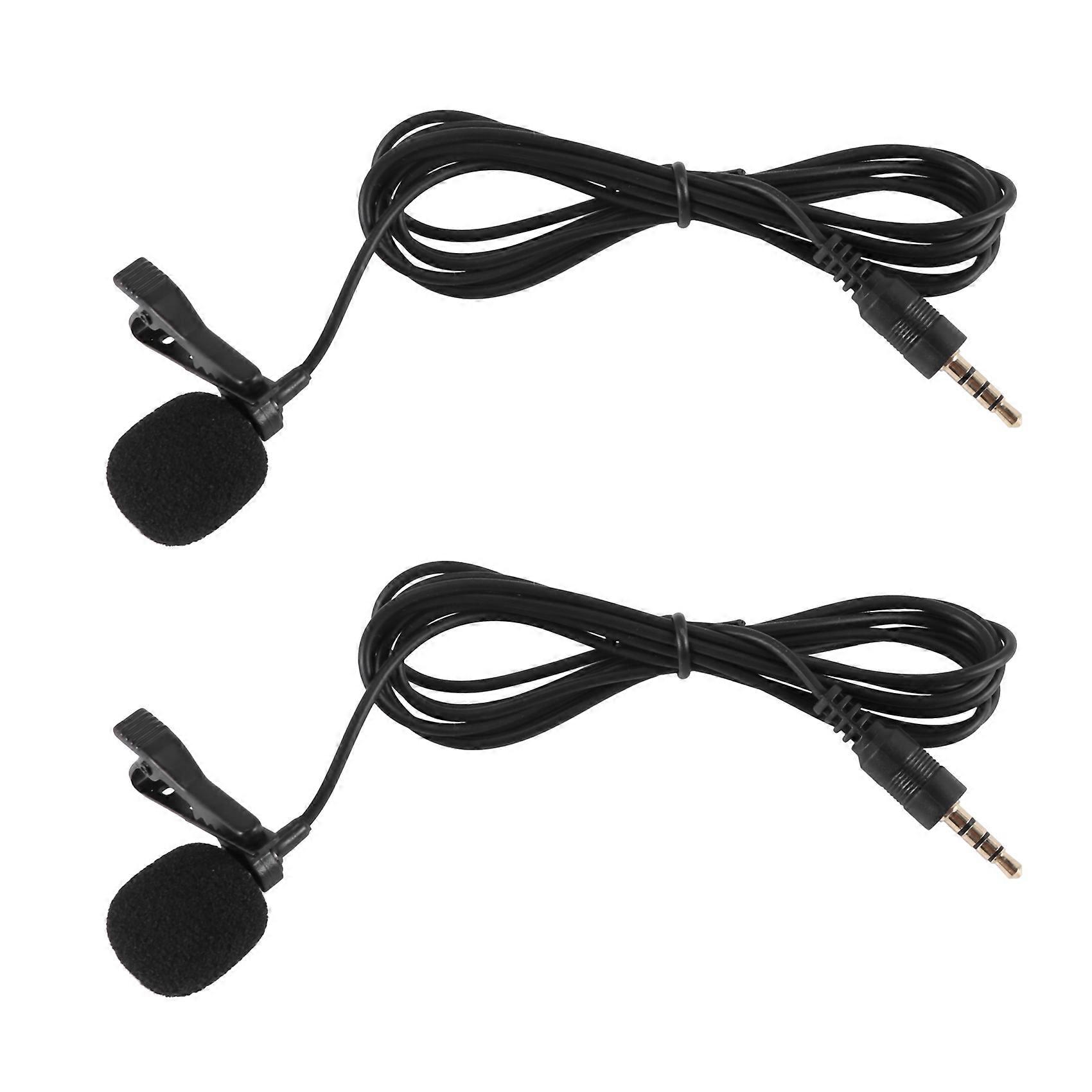 2pcs 3.5 mm Computer Clip-on Mini Microphone