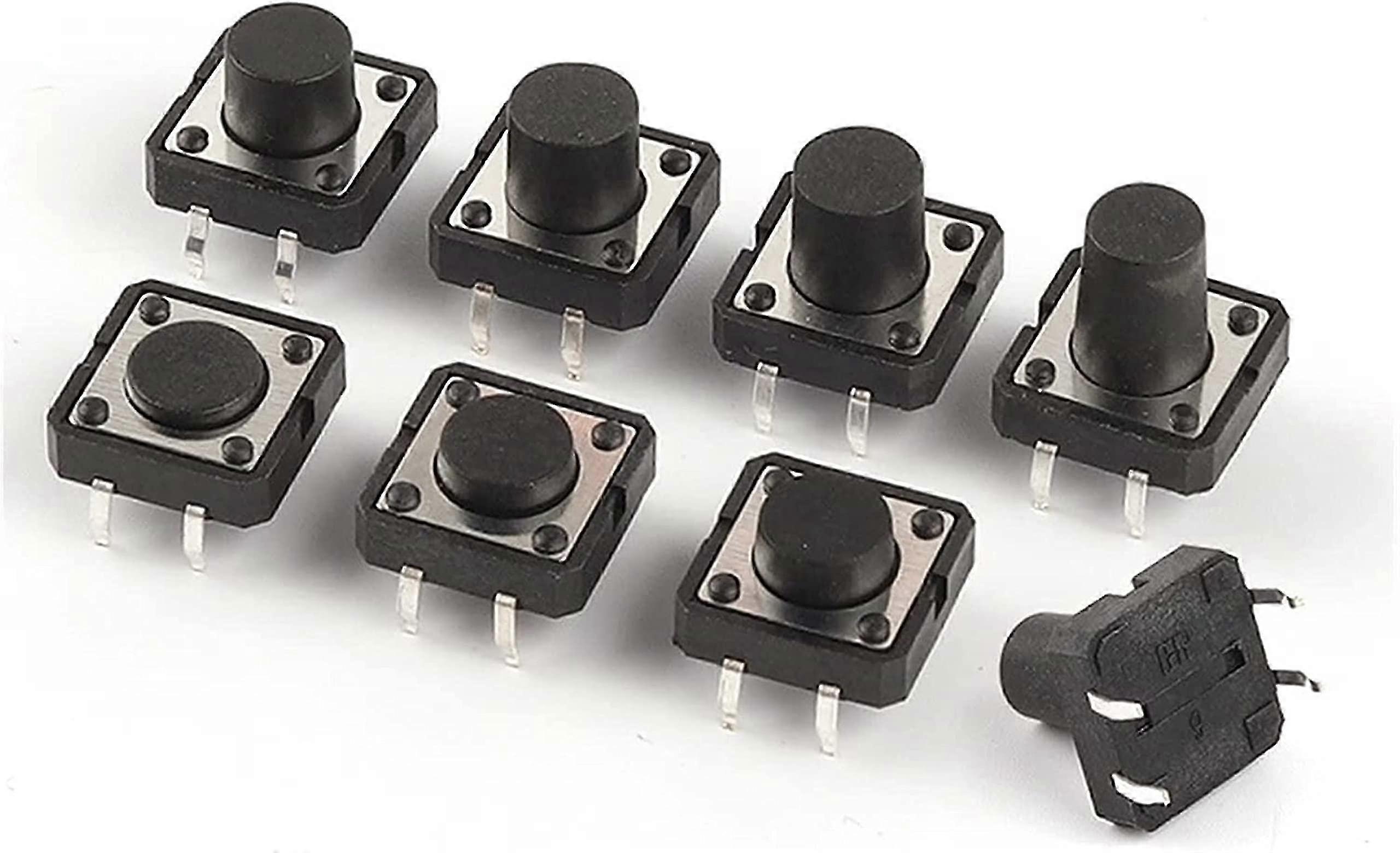 w Power Switch Button 10Pcs Tactile Push Button 4Pin Micro Switch 12x12mm Footprint 4.3mm Thick