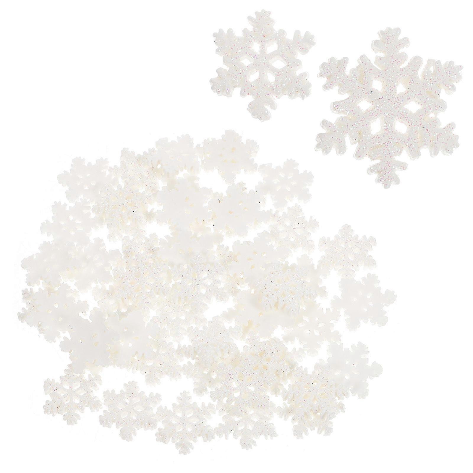 100pcs Xmas Mini Snowflake Resin Snowflake Micro Landscape Snowflake Decors