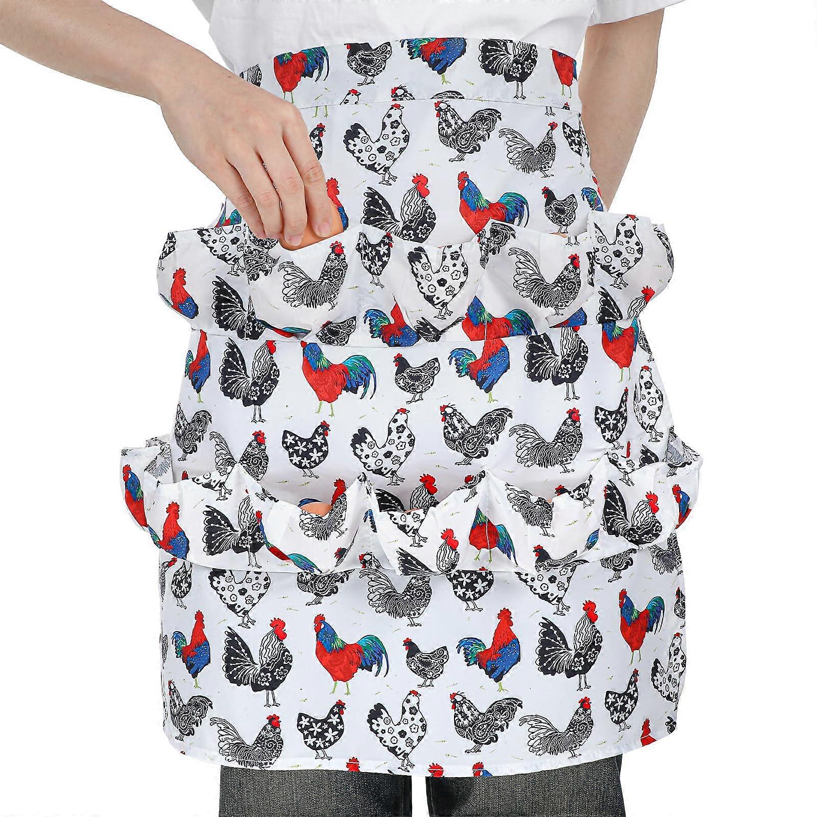 Egg Collecting Apron with 12 Deep Reinforced Pockets for Chicken Coop, Adjustable Strap Farmhouse Use