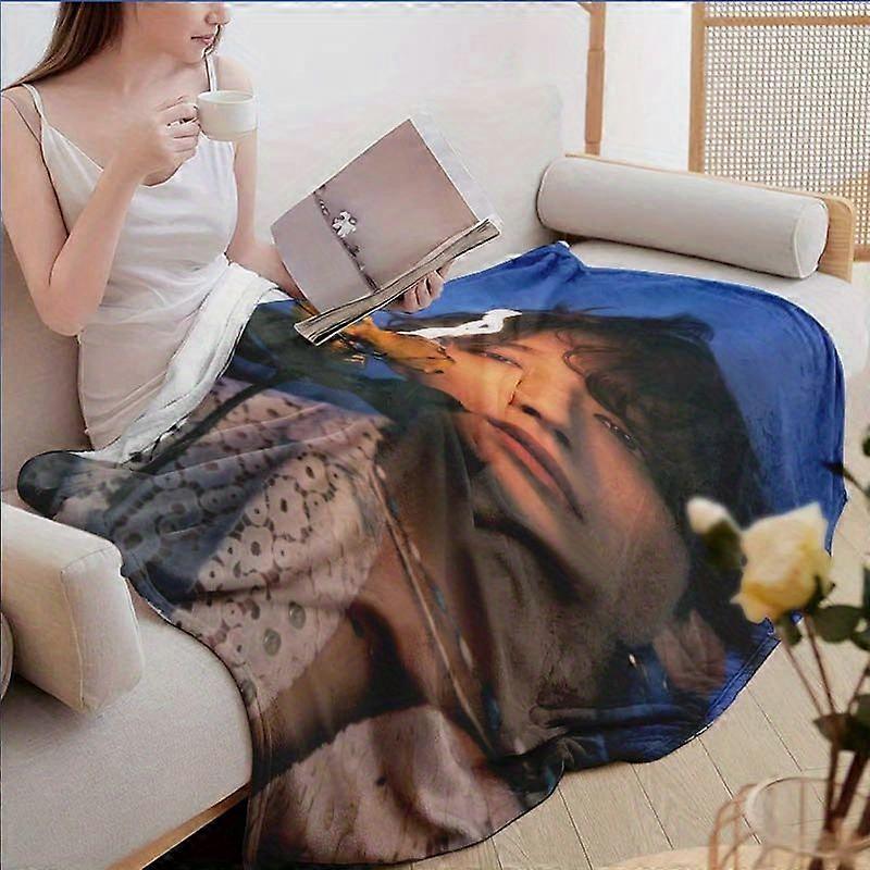SEVENTEEN Joshua Portrait Flannel Blanket - Soft Warm Throw with Minimalist Facial Features, All-Season Luxury Bedspread-AZXRT383