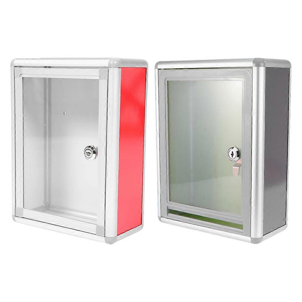 Lockable Box 2Pcs Acrylic Letter Storage Box For Office Use Assorted Color Modern Solution