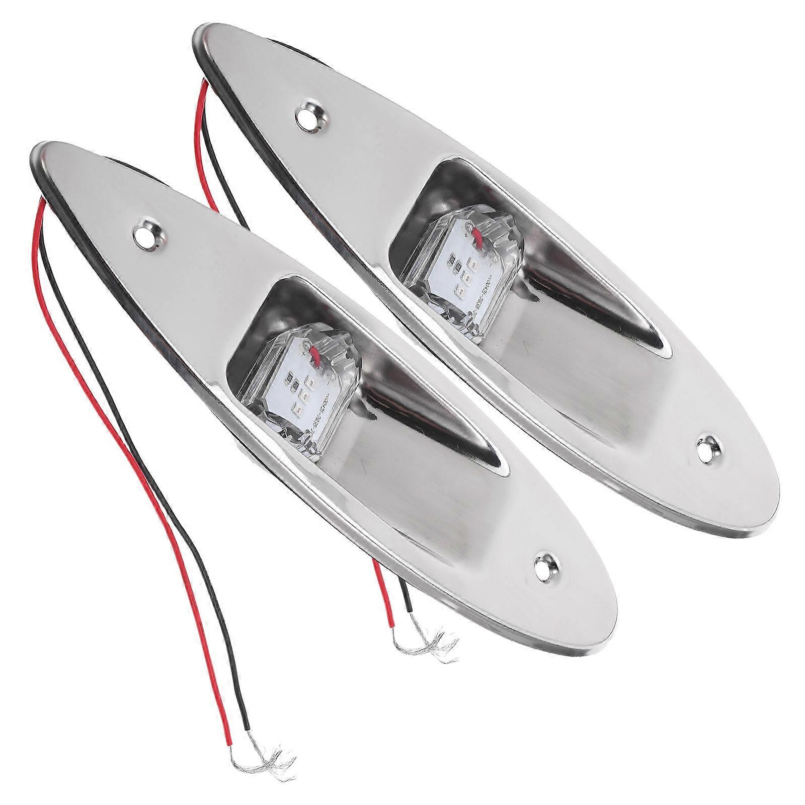 LED Boat Navigation Lights Flush Mount for Use 2Pcs Stainless Steel