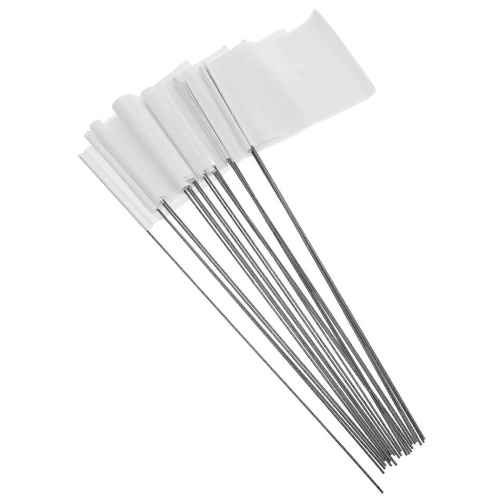 24pcs PVC Marking Flags with 15 inch Stainless Steel Stakes for Industrial Underground Utilities Sewers Landscaping Surveying Pet Boundary