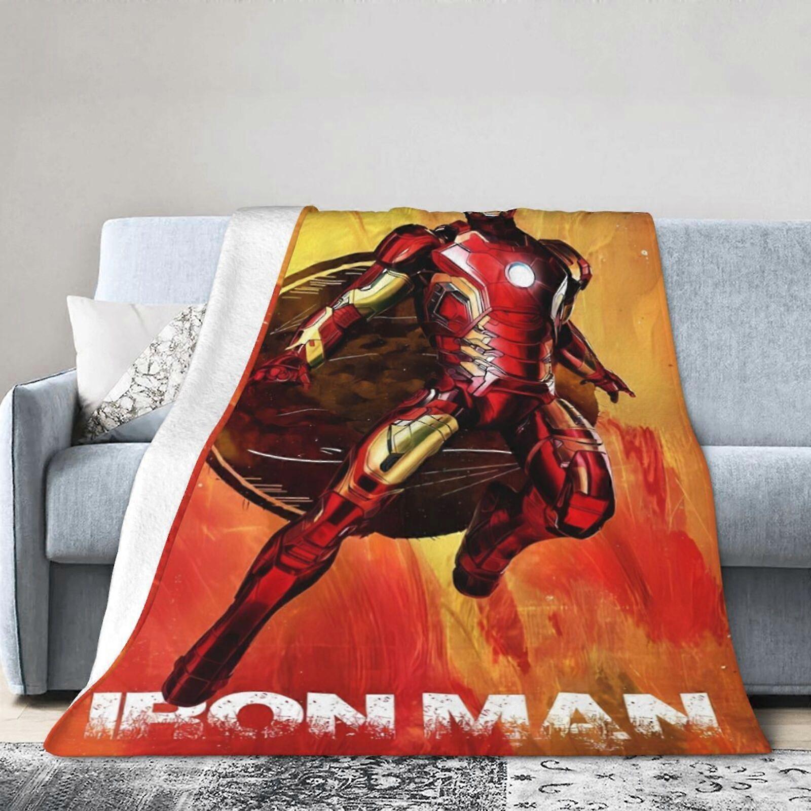 아이언맨 담요 던지기 침구실 장식 플란넬 담요 침대 소파 60"X50"