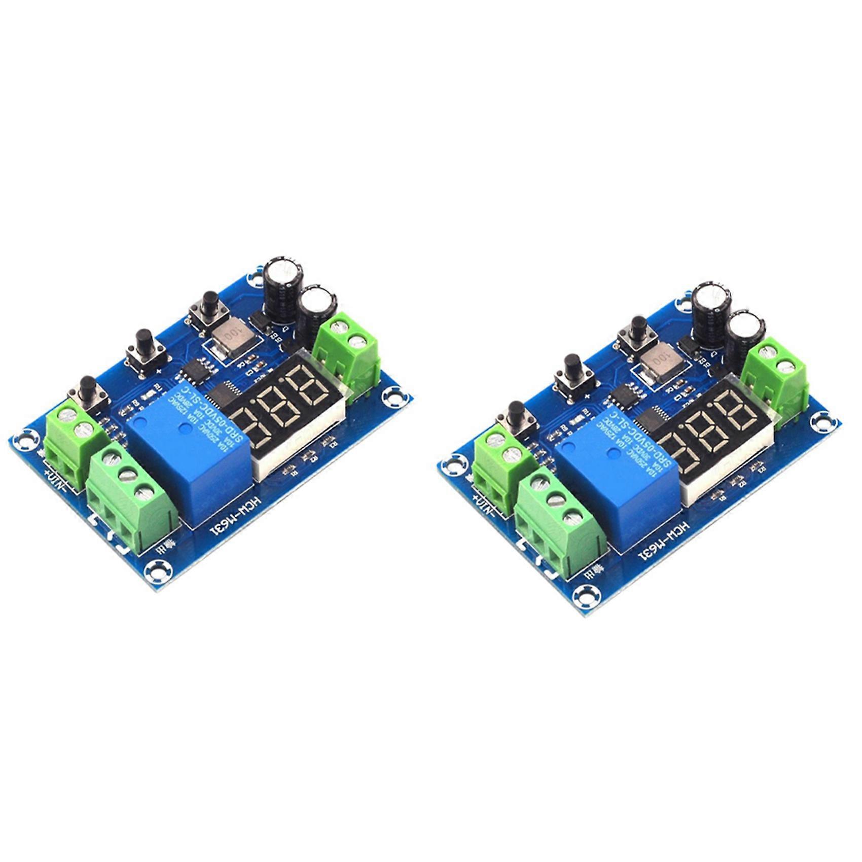 2X HCW-M631 DC6-40V Battery Charge Discharge Module with Voltmeter Undervoltage Overvoltage Protection Timing Function