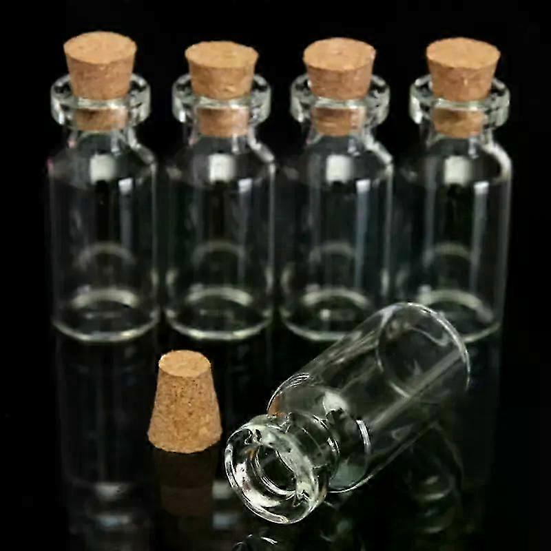 50pcs 16x35mm Lovely Small Bottle Tiny Clear Empty Wishing Glass Message Vial With Cork Stopper 2ml mini Containers