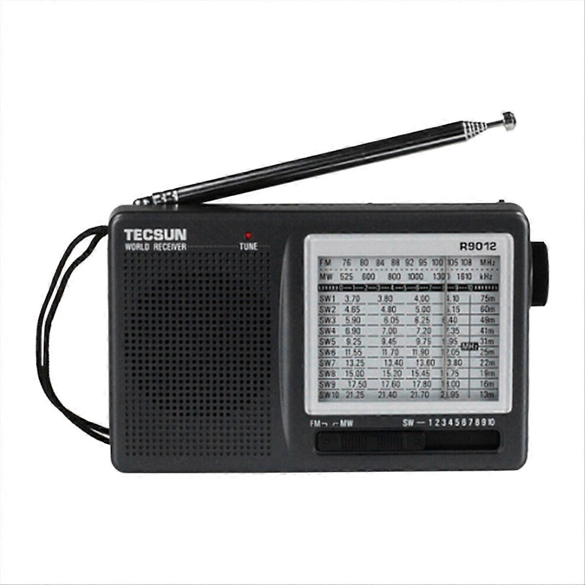 TECSUN R-9012 Radio Receiver AM/FM/SW 12 Bands with an-05 Antenna