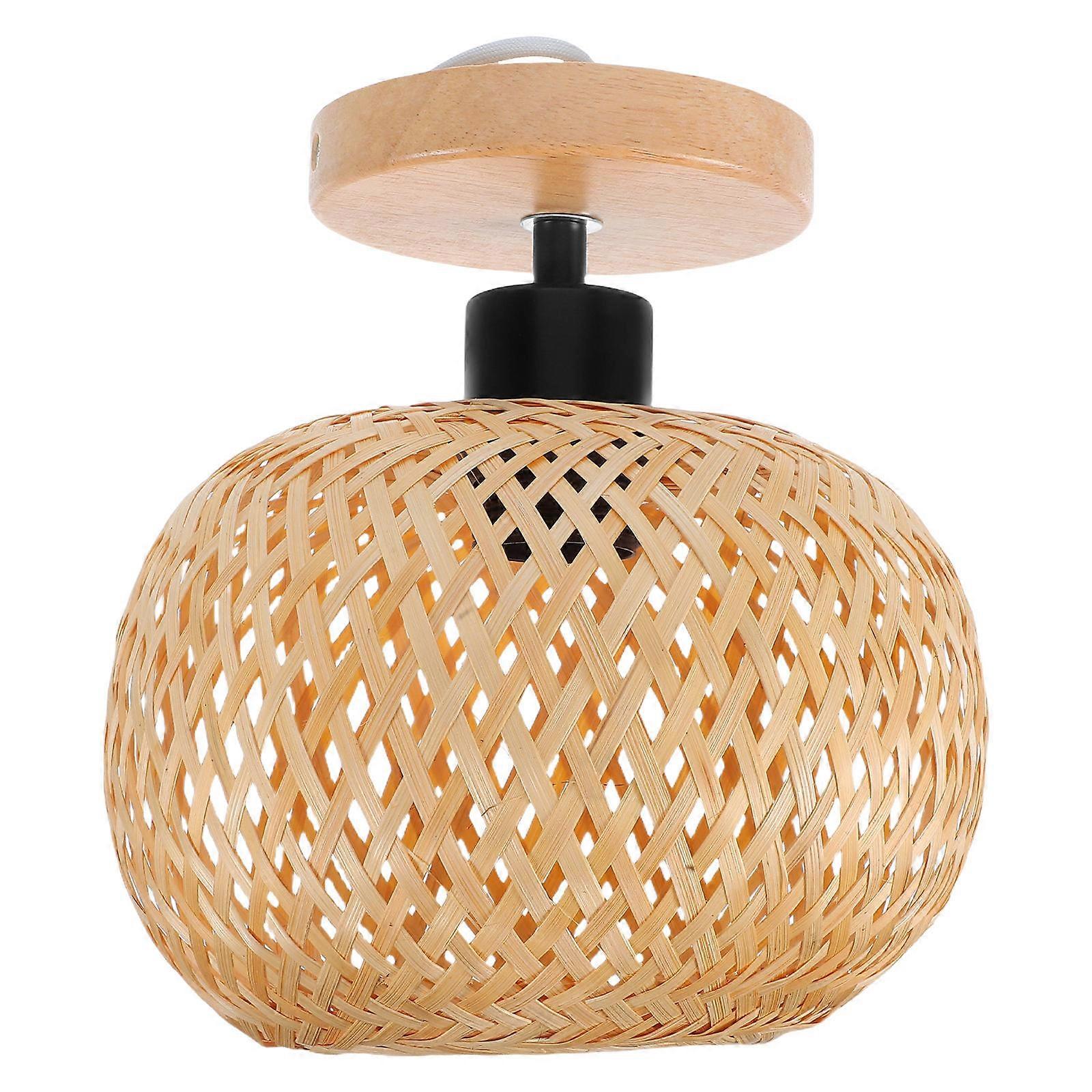 Deckenleuchte Bambus gewebte Leuchte Retro rustikale Deckenleuchte für zu Hause