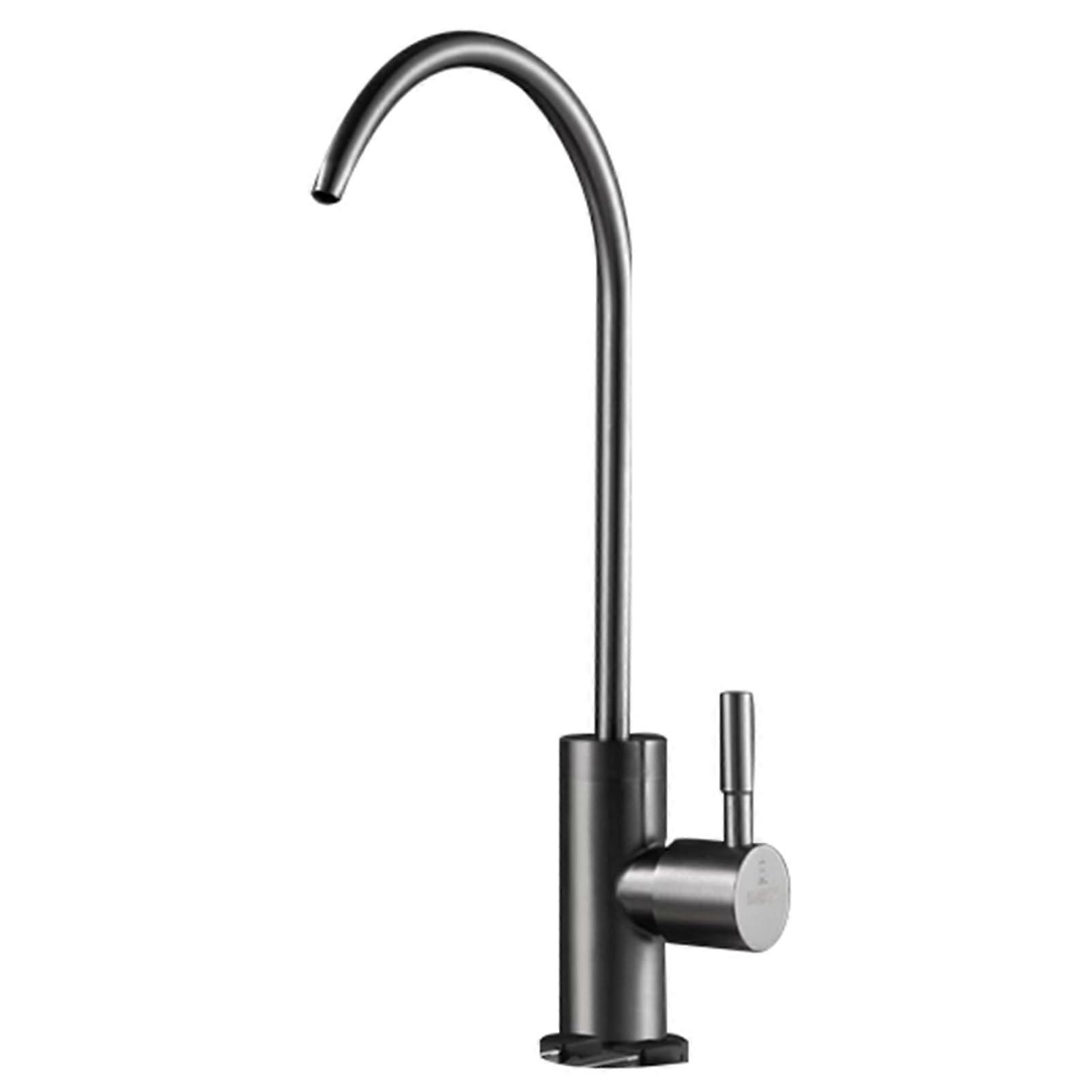 Stainless Steel Water Filter Faucet for RO System, Gun Gray, Quick Connect, Rustproof Design