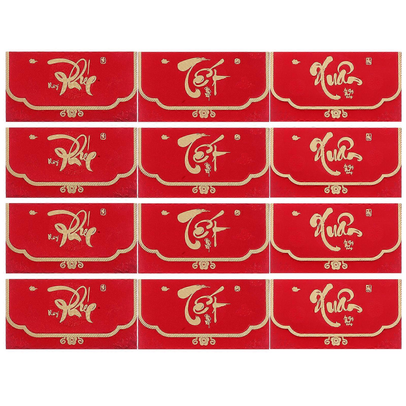 Red Envelope Vietnamese Red Envelopes for Cash 12Pcs Paper Packets