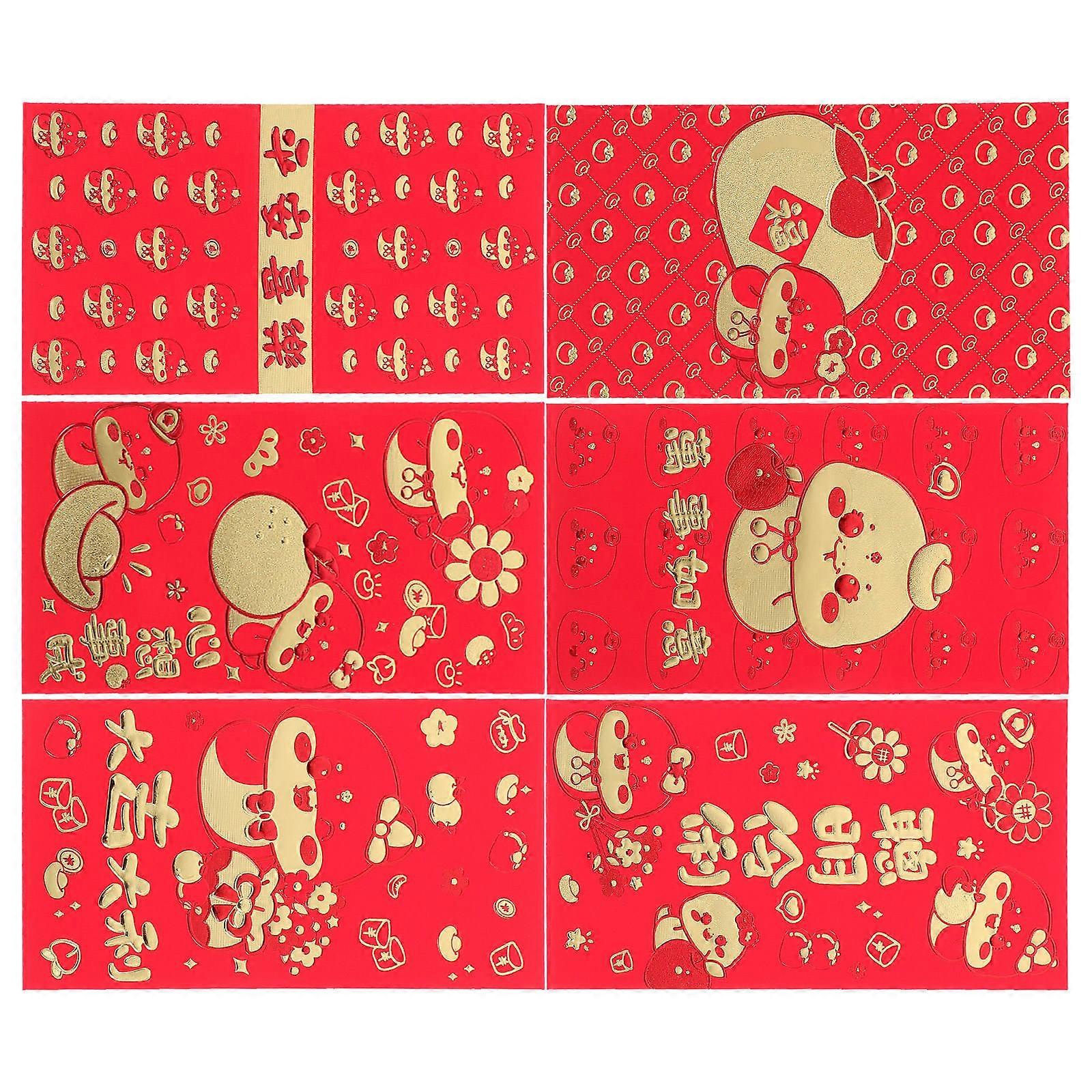 Chinese New Year Lucky Money Packets 36 Pcs Envelopes Rectangular Assorted Color For Small Item Storage