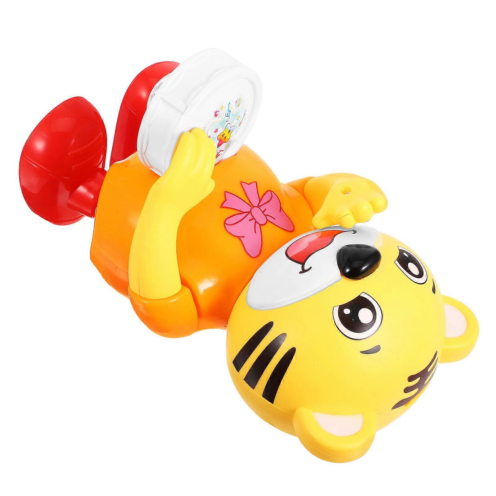 Dancing Robot Interactive Toy for Playing with Orange Plastic Material