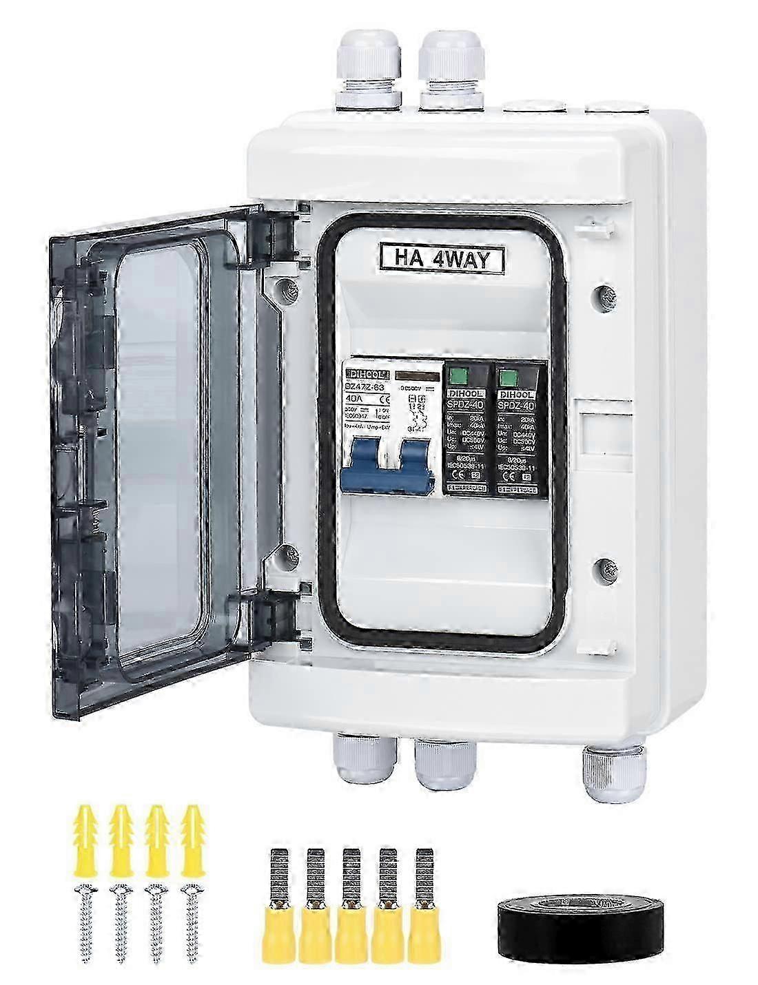 PV DC Surge Protector 500VDC 2-Pin 40A compatible with Solar Panel Installation