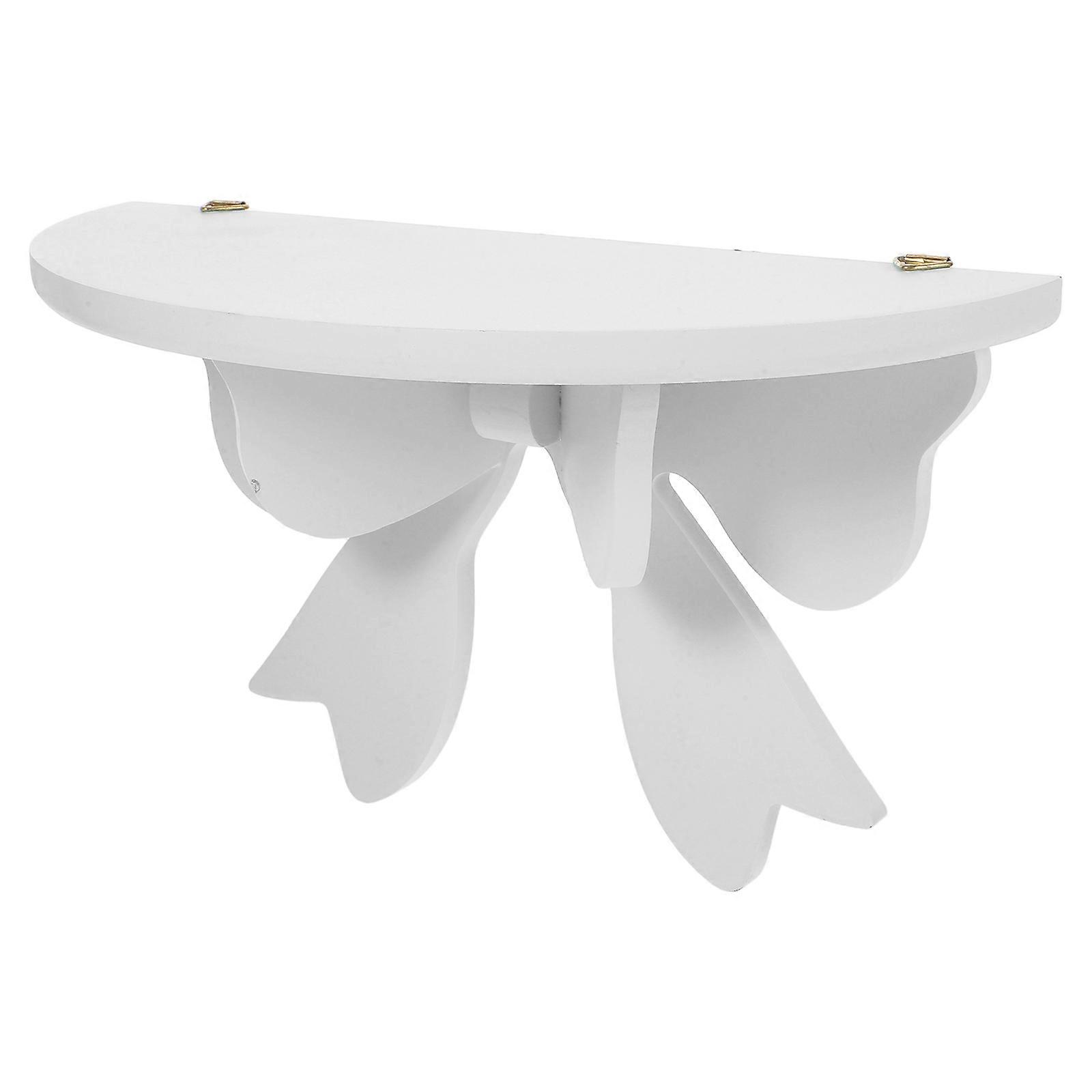 Wood Display Shelf Nordic Style Wall Shelf for Storage White Floating