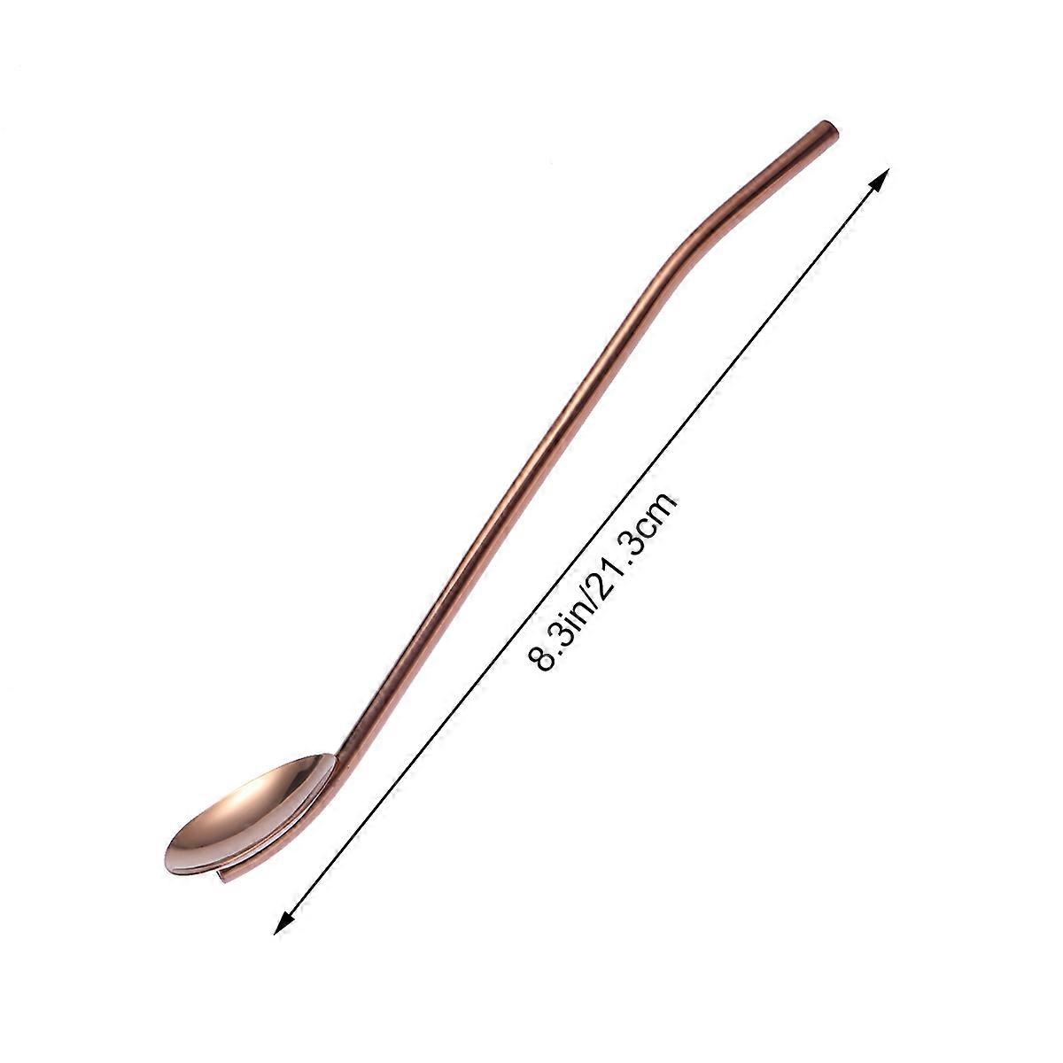 Straws Spoon for Kitchen Use 4Pcs Stainless Steel Mixing Spoon