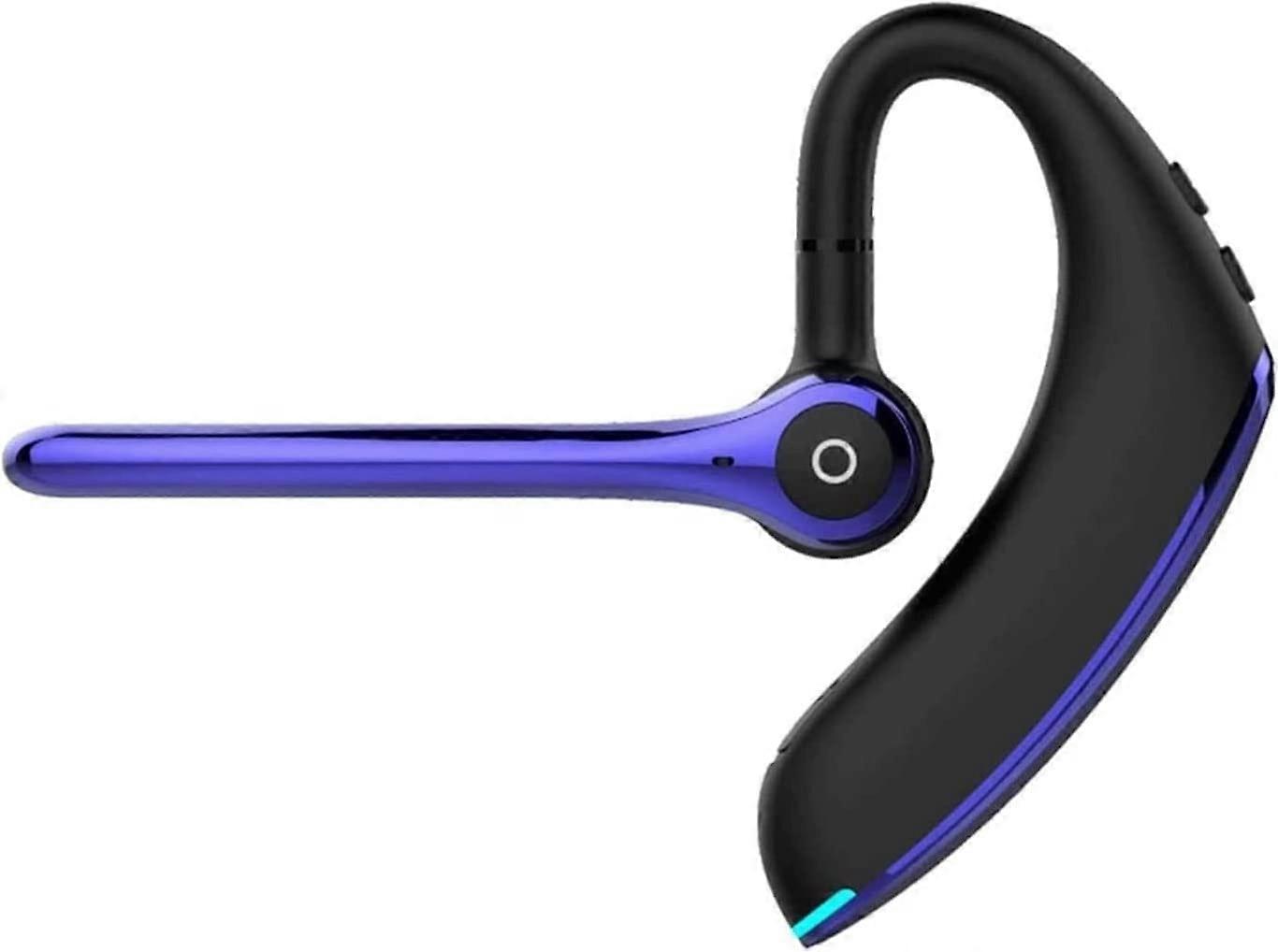 Bluetooth Headset V5.0 Wireless Earpiece HD Calling Dual Mic Noise Cancelling Hands Earphone Driving Blue