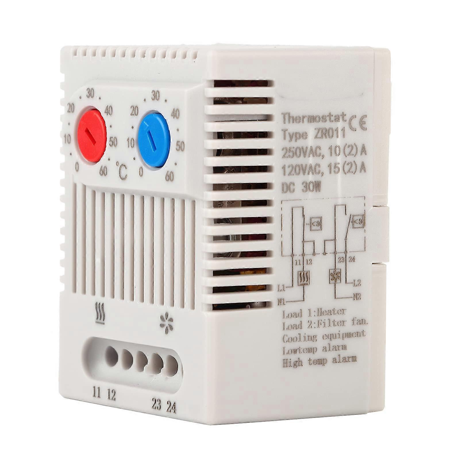 Thermostat Switch Temperature Controller 060℃ Adjustable DIN Rail Mounted Wide Voltage Compatible