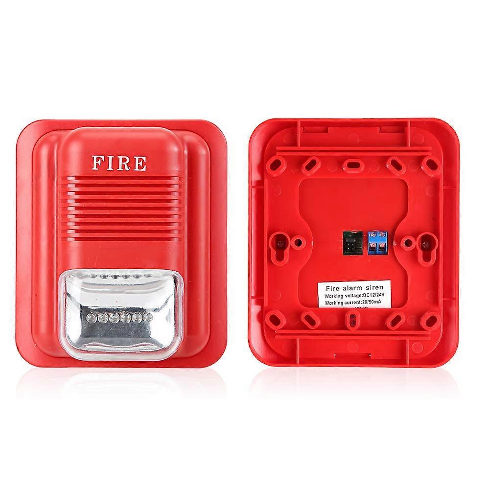 DC 12V 24V Fire Alarm with LED Strobe and Loud Siren for Hotel Apartment Factory Safety