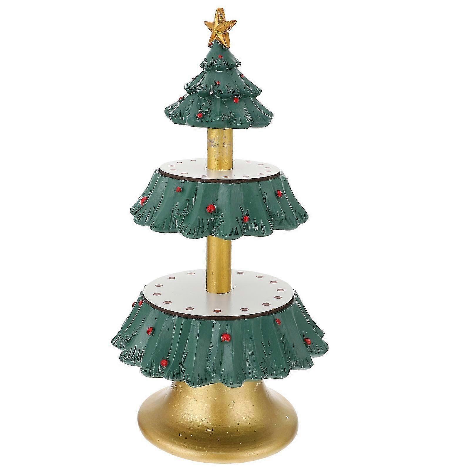 Xmas Tree Fruit Display Stand for Storage 1Set Two Layers Cake Rack