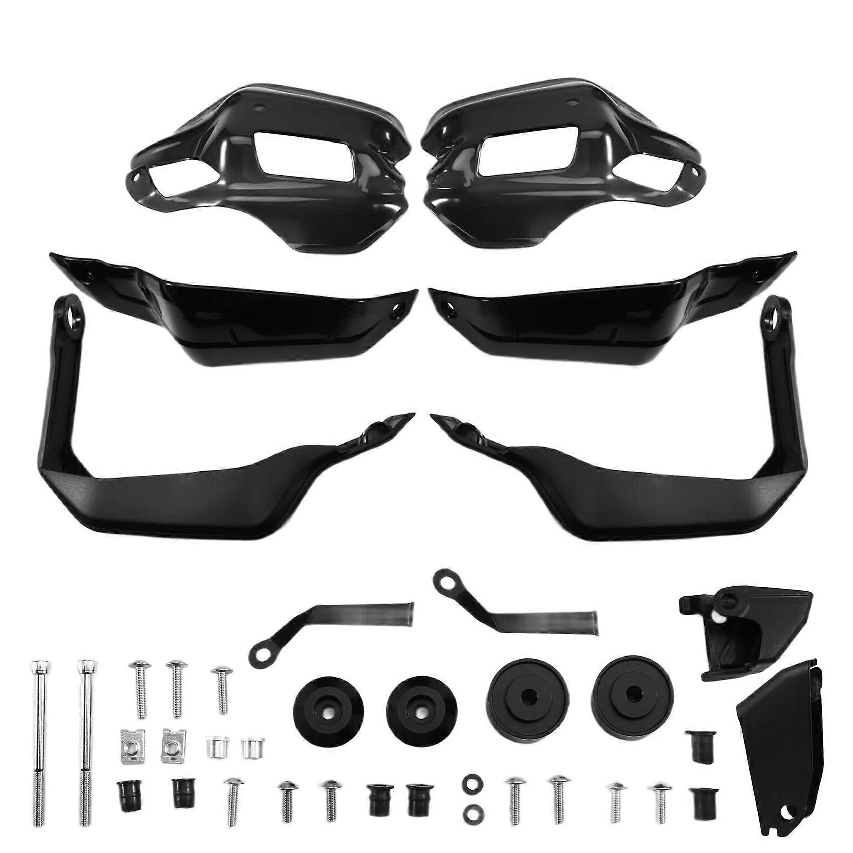 Motorcycle Handguard with Windshield Protector Black & Gray