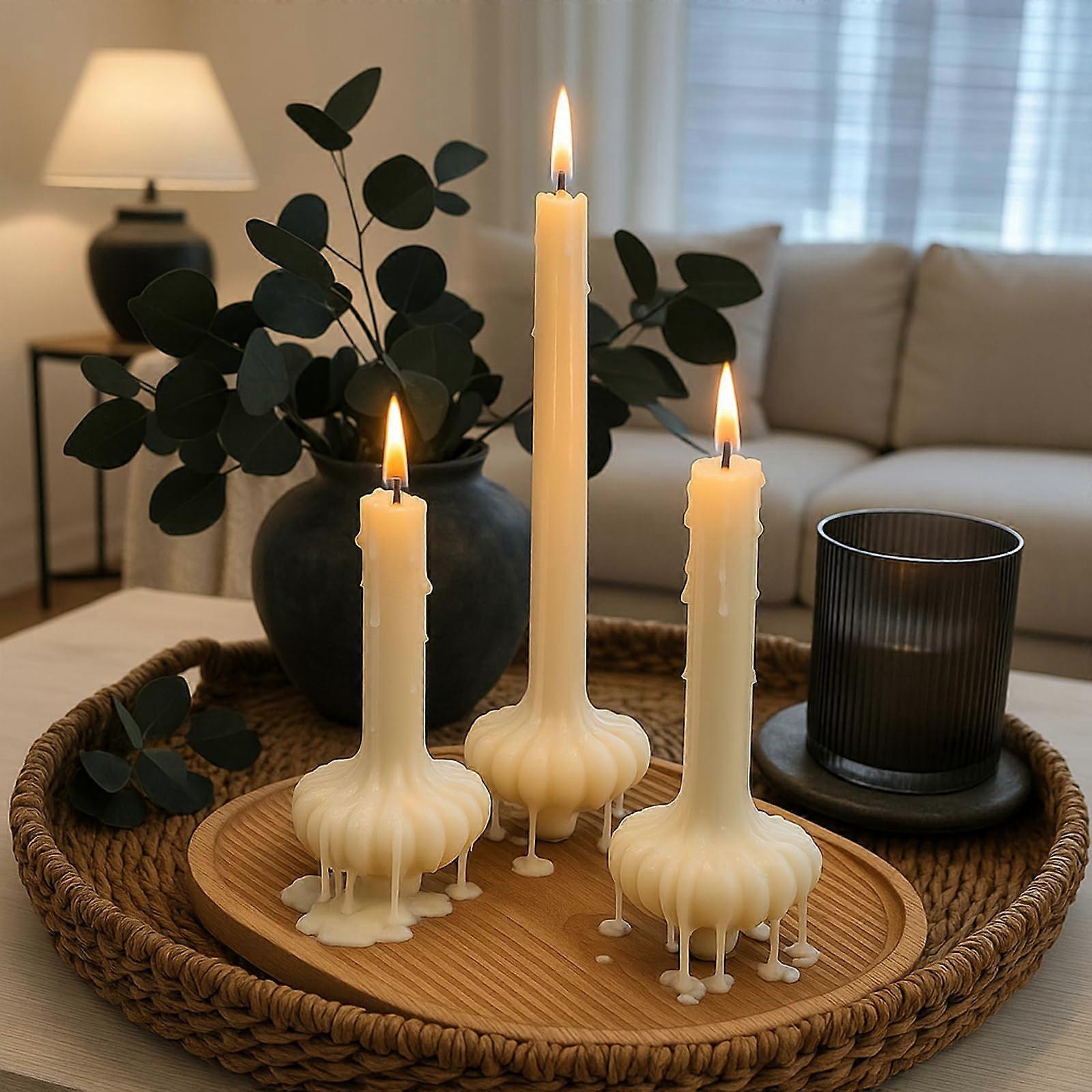 Set of 3 Pumpkin Soy Wax Candles with Aromatherapy Scent, Handmade Fall Decor for Thanksgiving