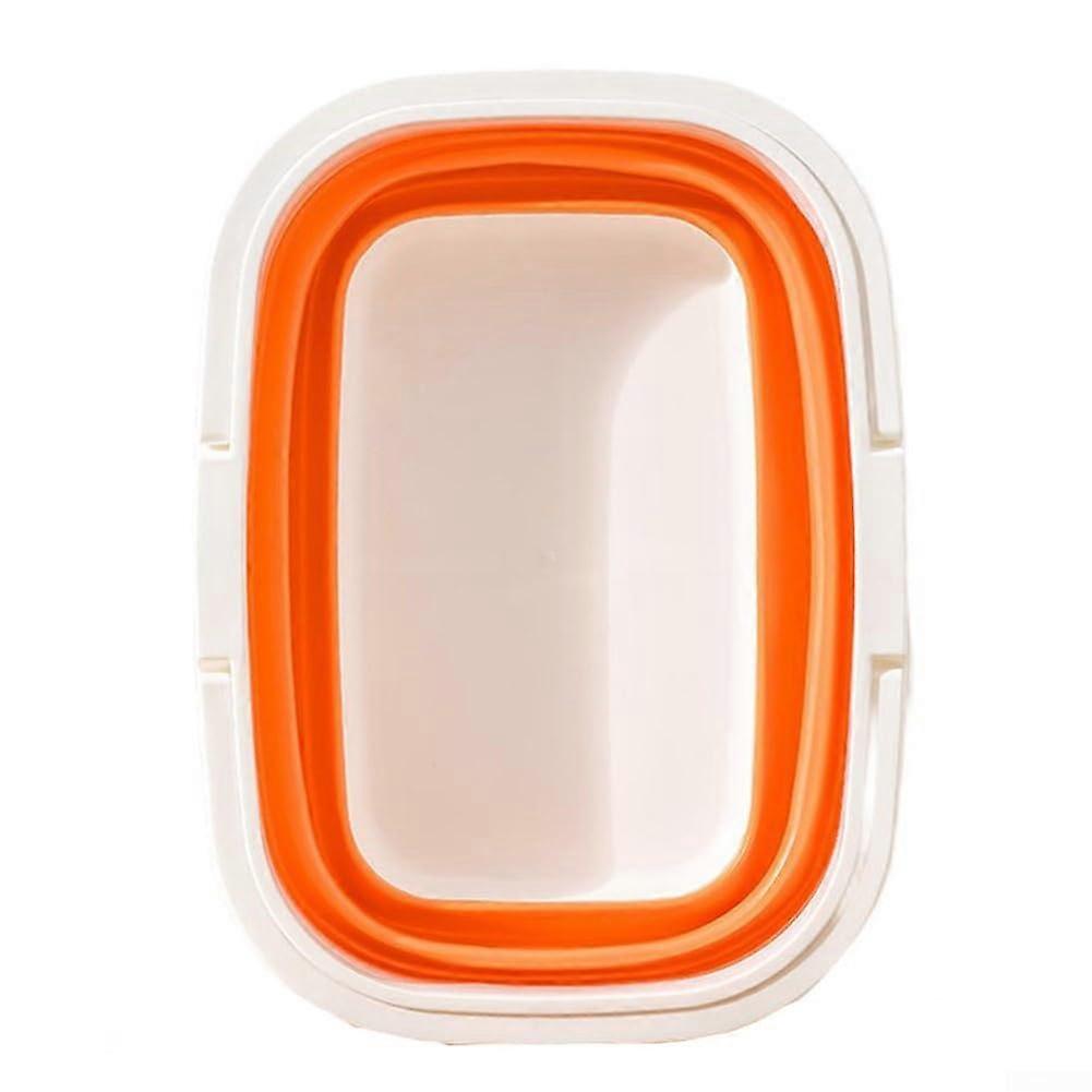 Portable Folding Basket for Picnics and Laundry, Foldable Easy Clean Design, Orange