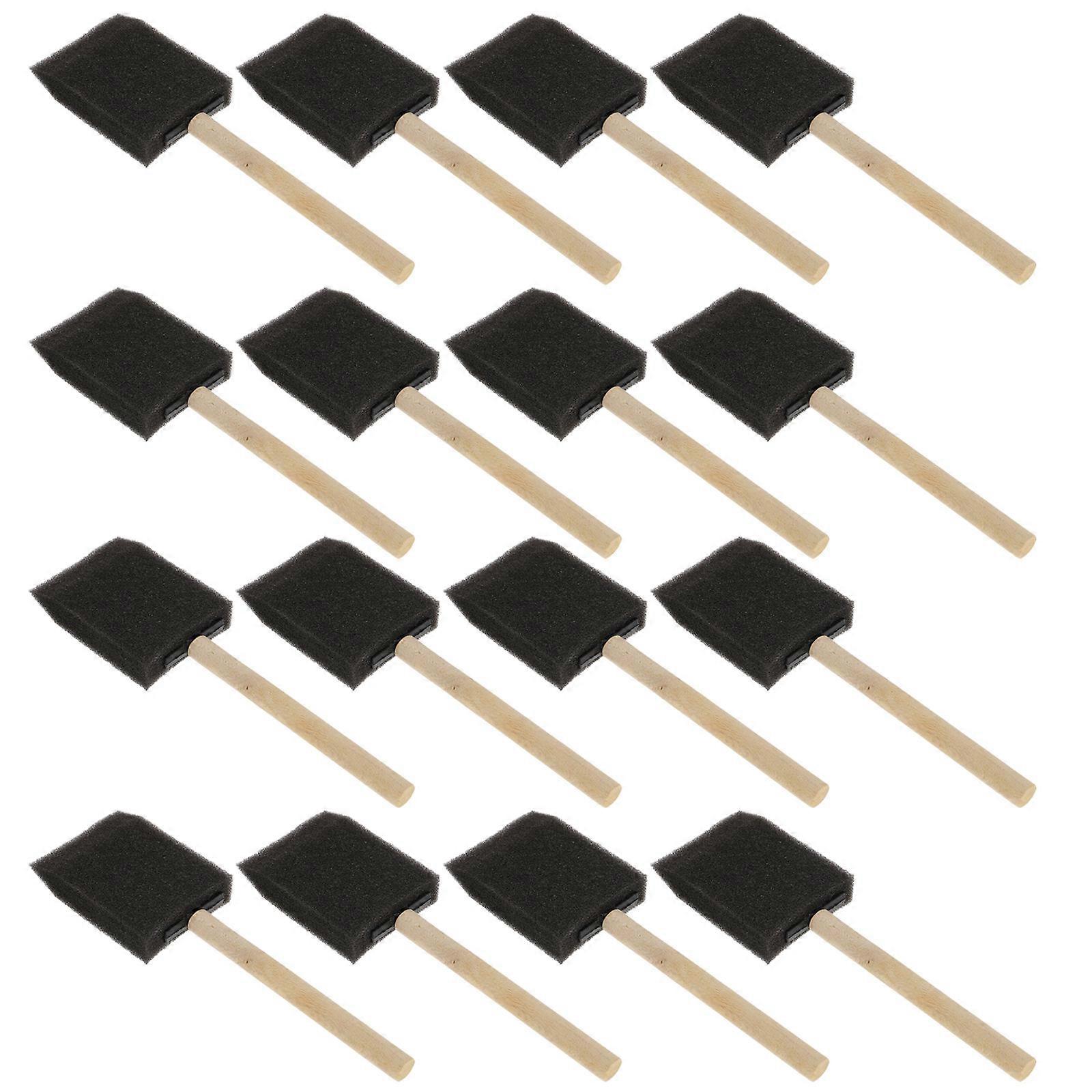 Wood Handle Sponge Brush for Children Drawing Tools 16Pcs Set