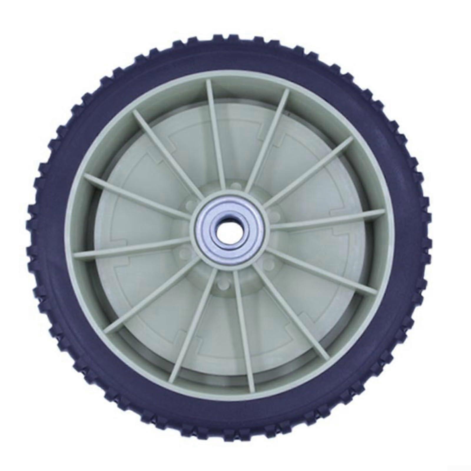 Replacement Lawn Mower Wheel 195mm Durable Rubber Front Wheel Universal Fit for Hand Push Mower