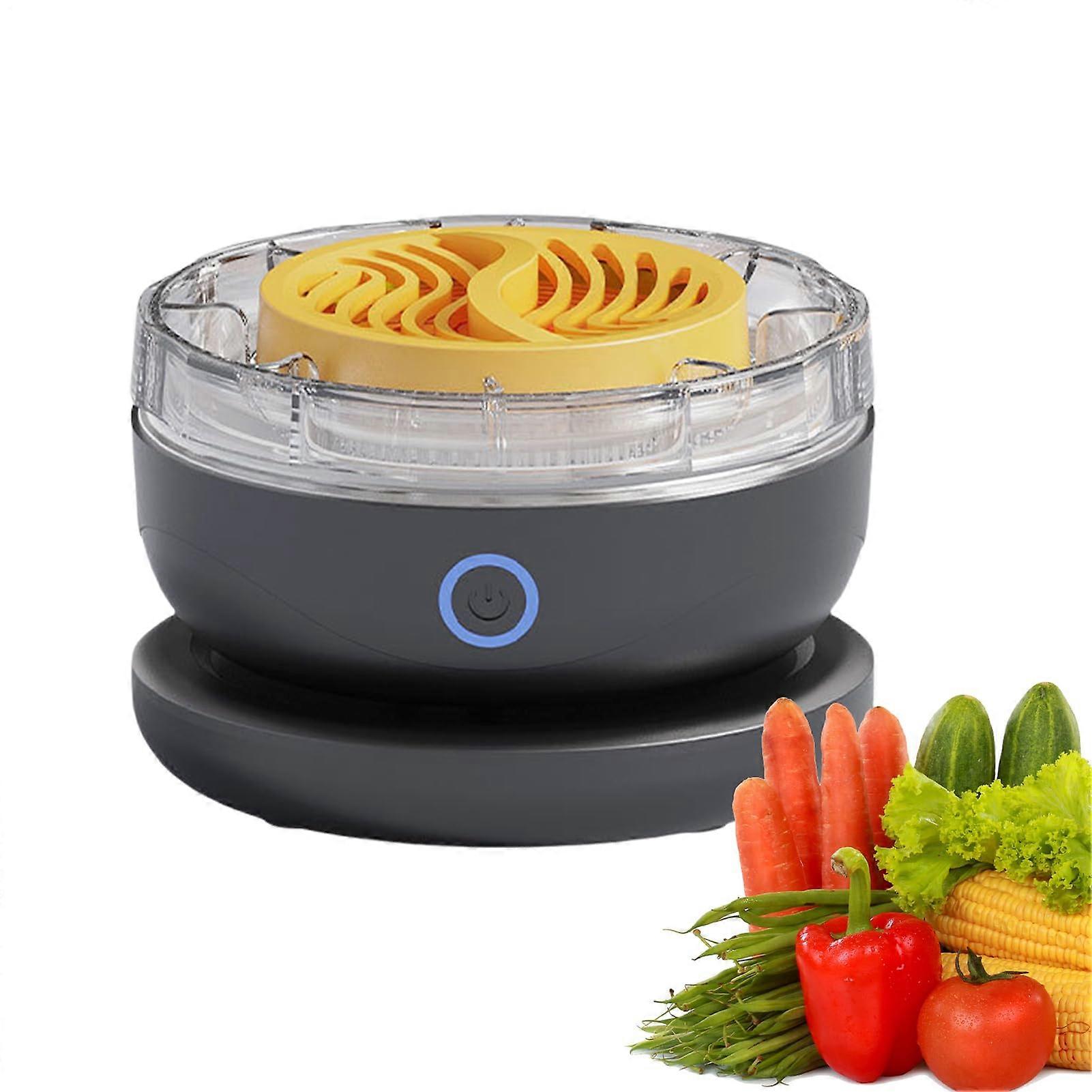 Automatic Vegetable Washer with Dual Direction Spin and Water Recycling Salad Spinner Black