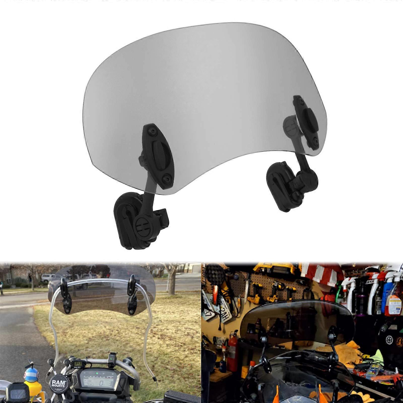 Motorcycle Windshield Extension Adjustable Clipon Windscreen Spoiler Universal Fit for Harley