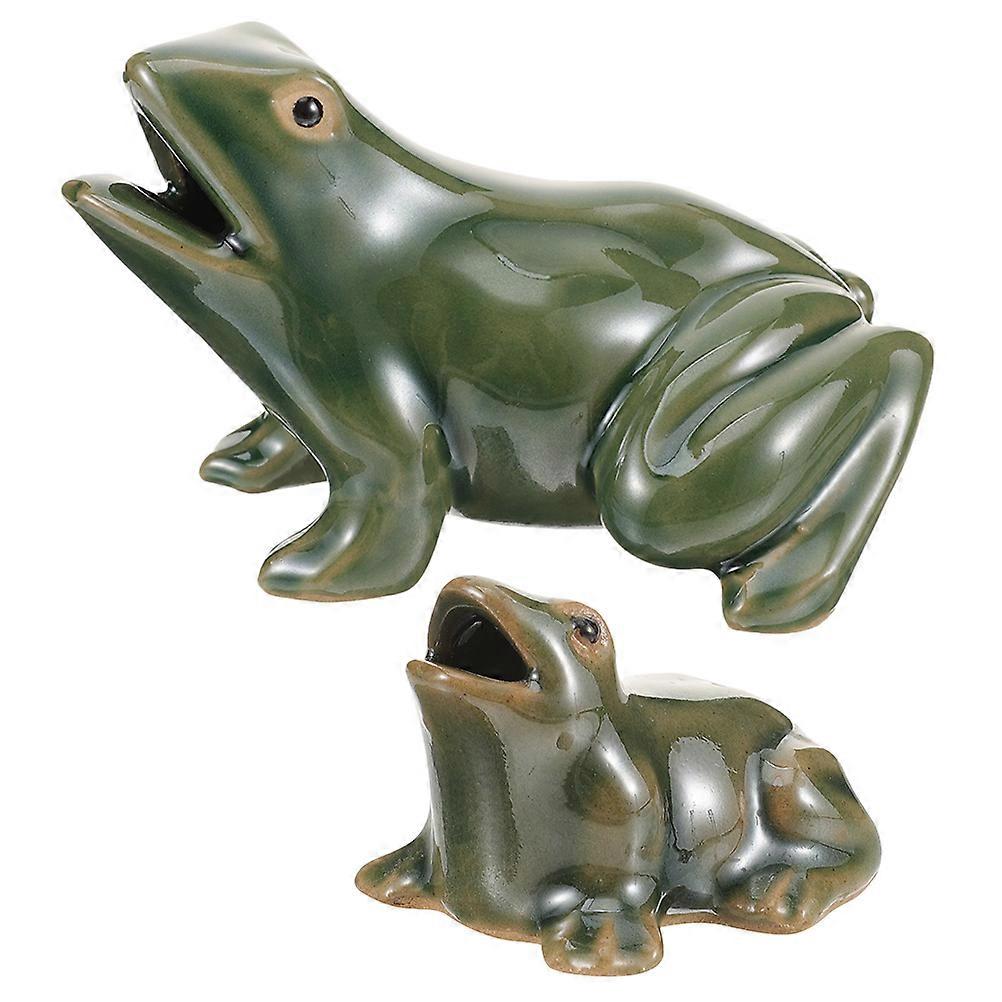 Decorative Fountain Decor Ceramic Frog for Decoration 6Pcs