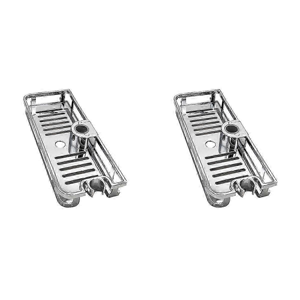 2X Lifting Shower Shelf Rectangle Detachable Storage Tray Rack Plastic Holder Kitchen Bathroom Acces