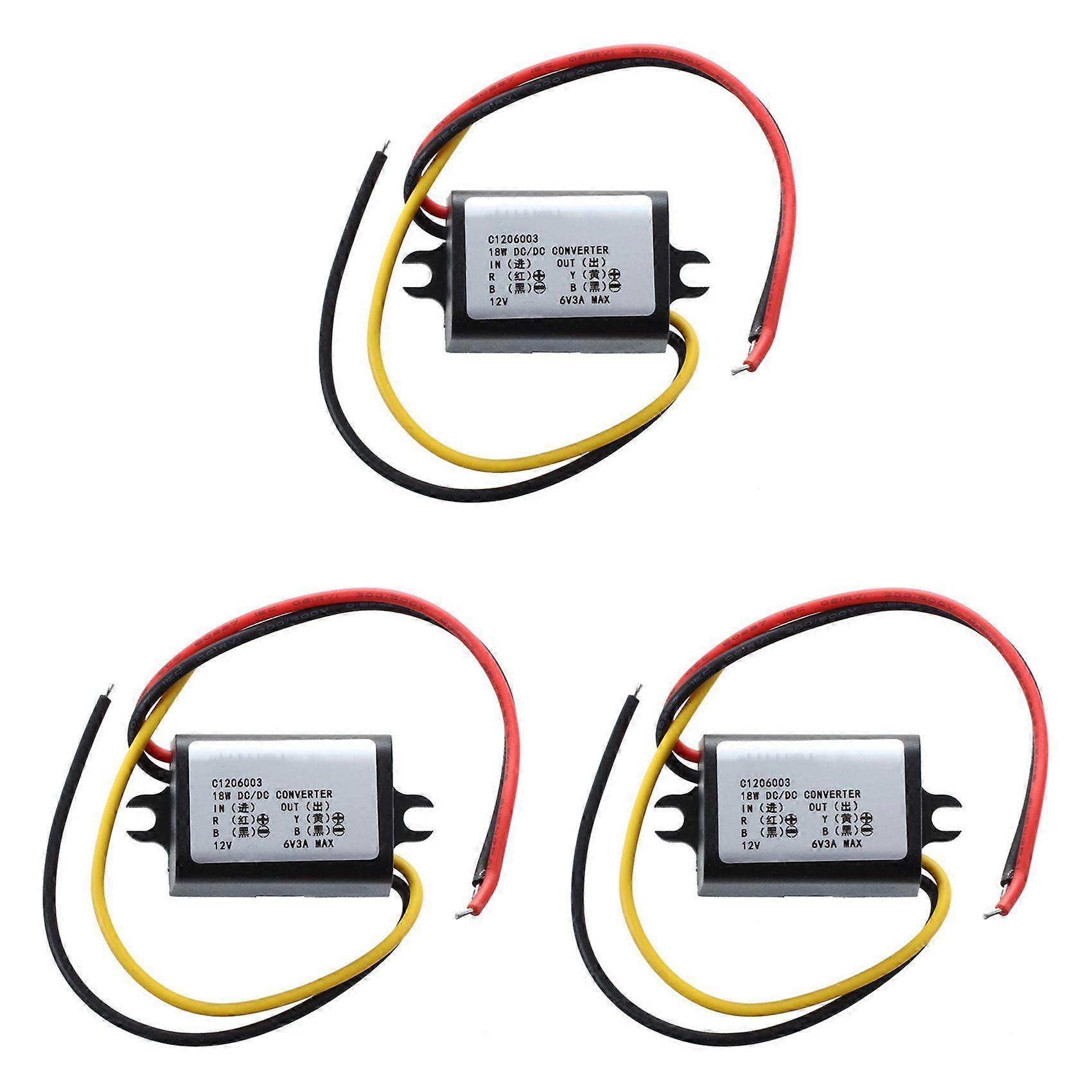 3X 12V to 6V DC-DC Buck Converter Step Down Module Power Supply Voltage Regulator