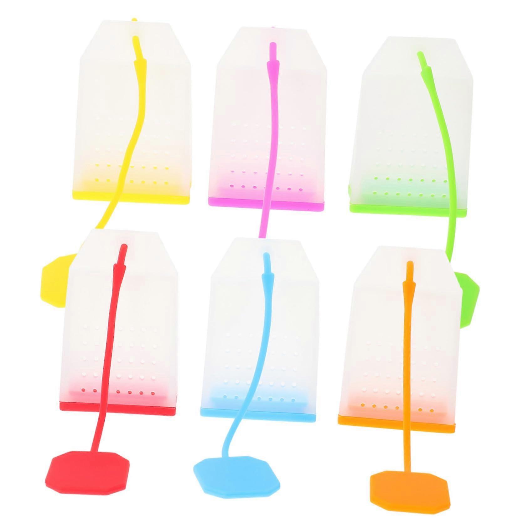 6Pcs Reusable Silicone Tea Infuser Set with Fine Mesh Filter for Loose Leaf Tea Cups and Teapots