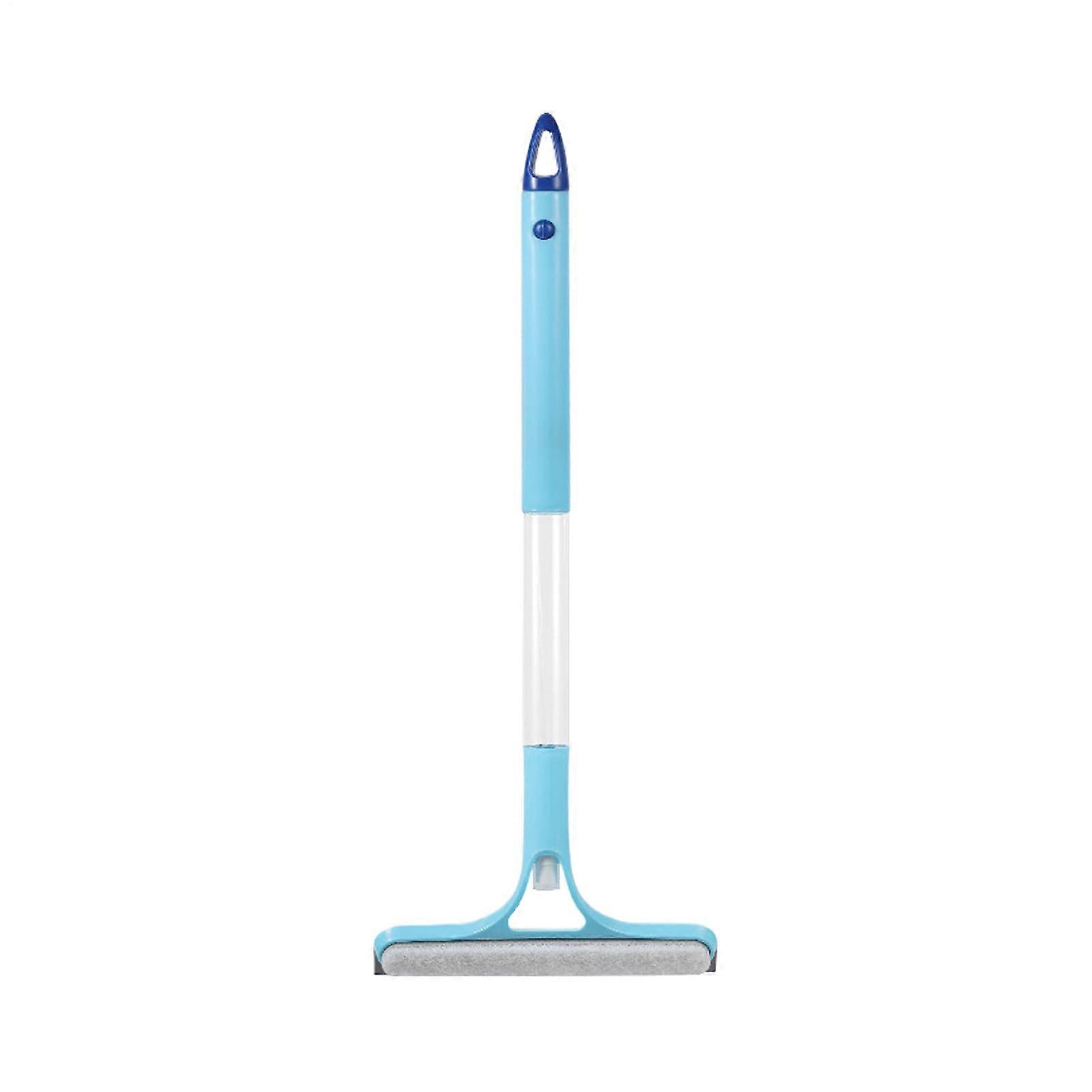 Window Cleaning Tool with Silicone Squeegee, Ergonomic AntiSlip Handle, BuiltIn Spray, Blue