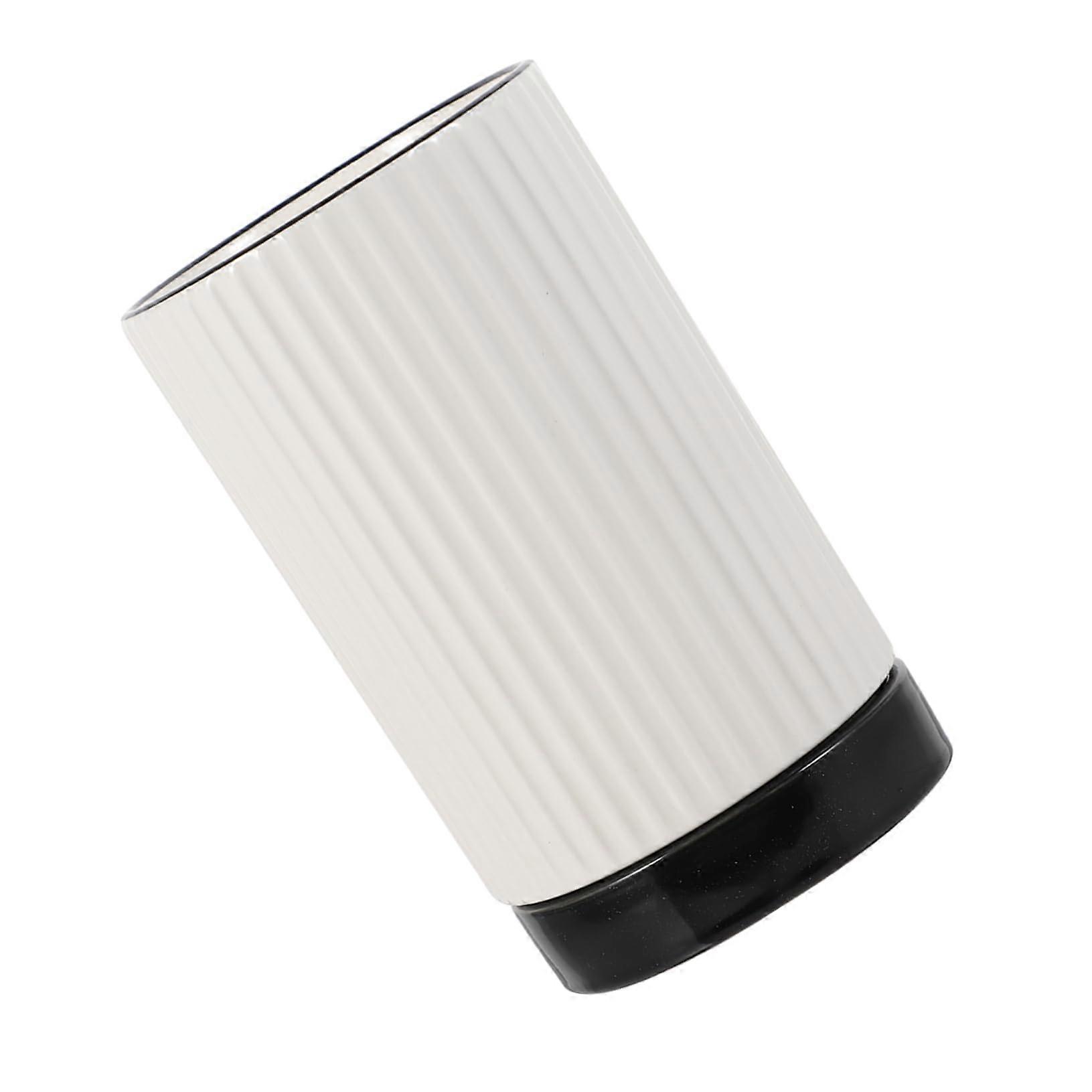 Ceramic Utensil Holder with Fast Drainage, White Chopstick Organizer for Compact Kitchen Storage