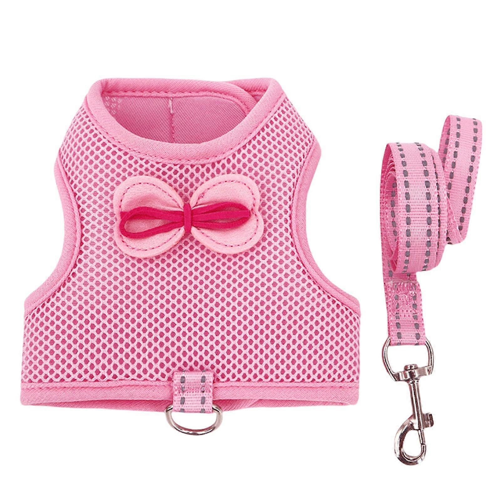 Rabbit Harness Leash Set Adjustable Breathable Vest for Small Pet Outdoor Walking L