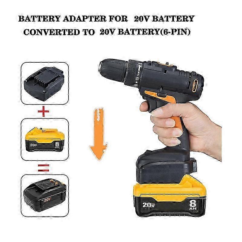Battery Adapter compatible Dewalt 20V DCB Series Battery Conversion compatible WORX 20V 6PIN Lithium